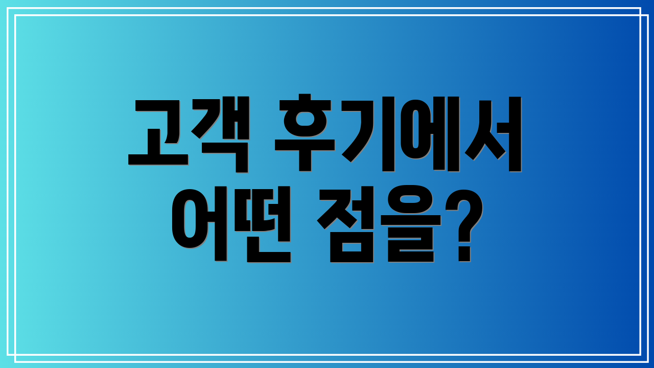 고객 후기에서 어떤 점을?
