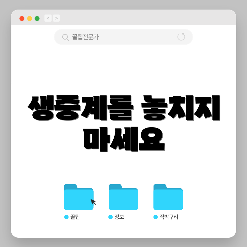 생중계를 놓치지 마세요