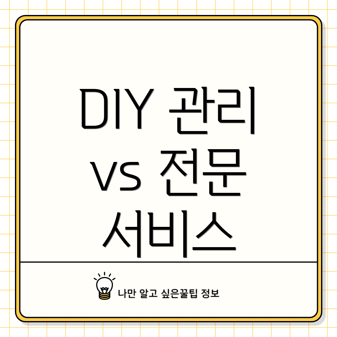 DIY 관리 vs 전문 서비스