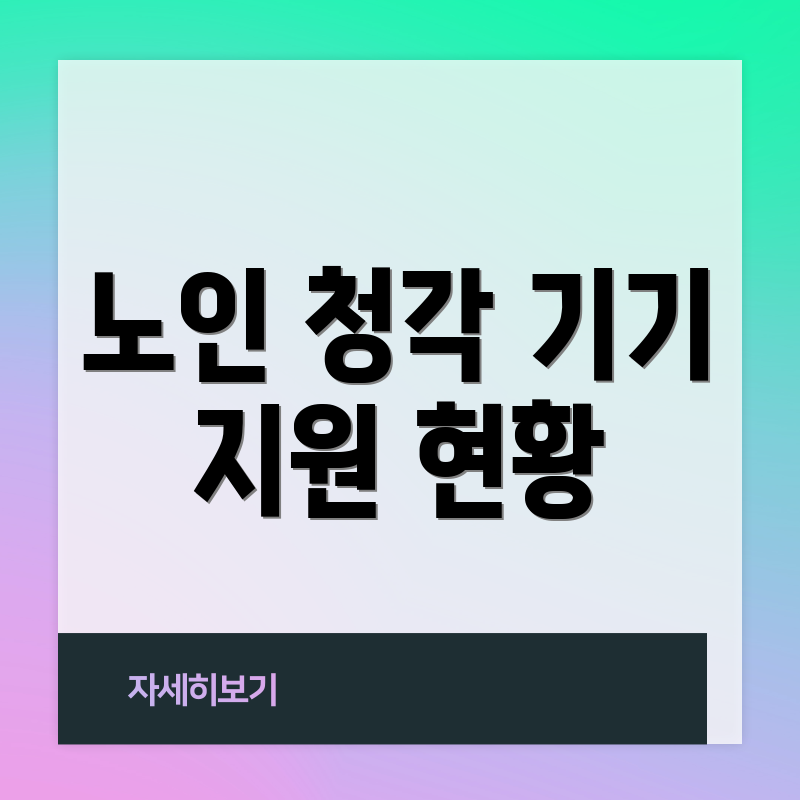 노인 청각 기기 지원 현황