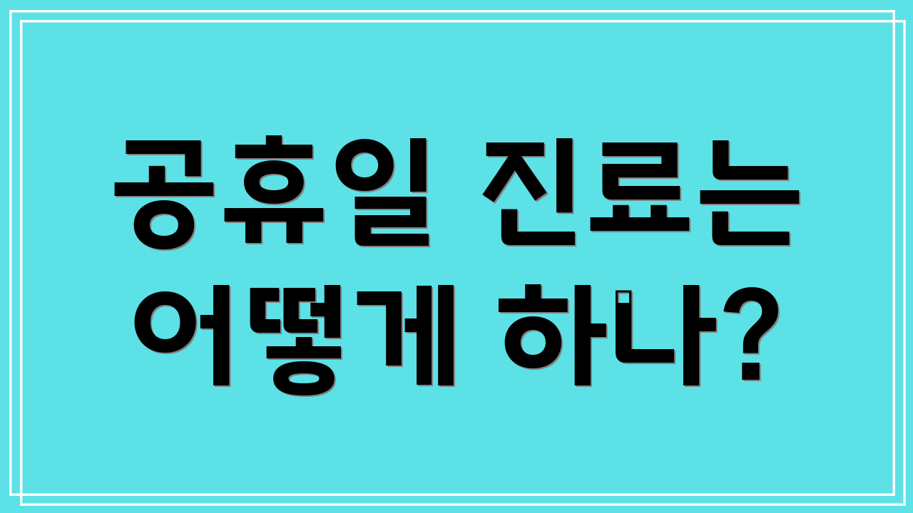 공휴일 진료는 어떻게 하나?