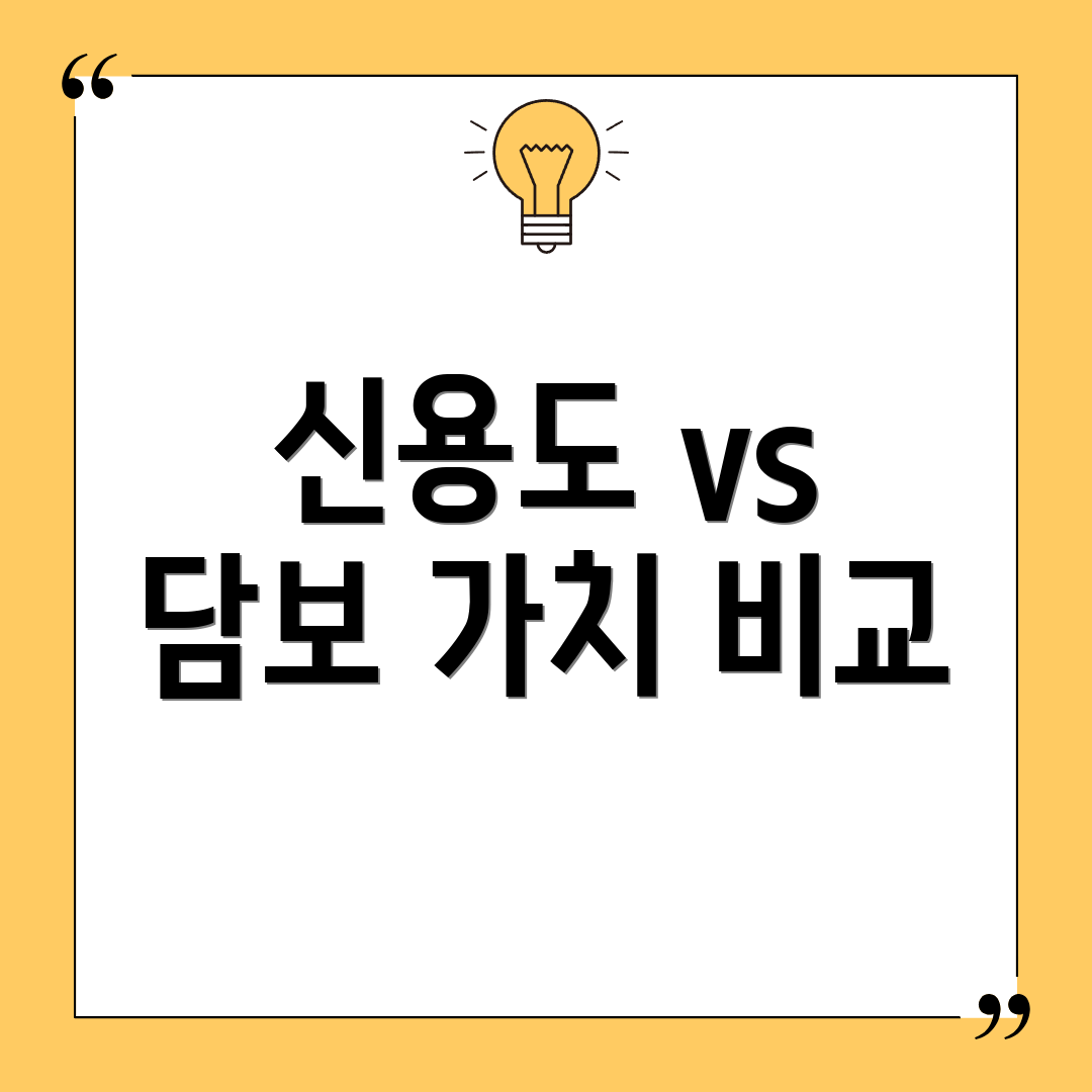 신용도 vs 담보 가치 비교