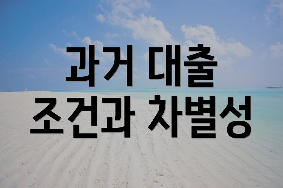 과거 대출 조건과 차별성