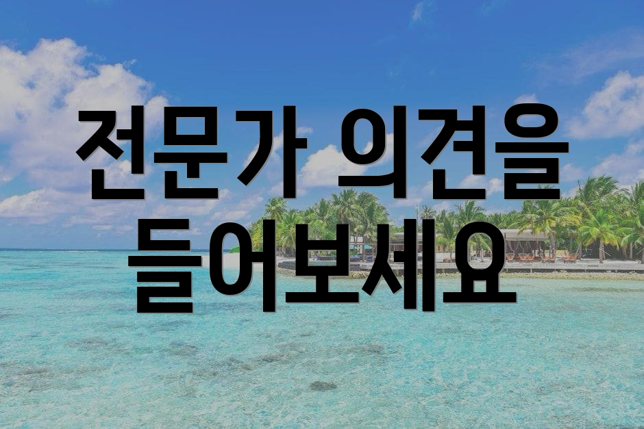 전문가 의견을 들어보세요