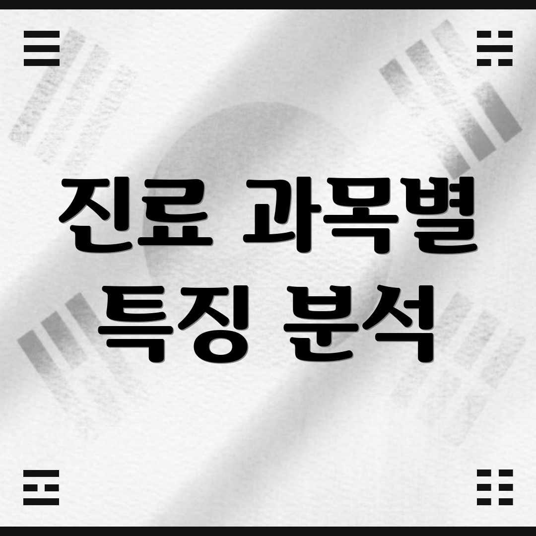 진료 과목별 특징 분석