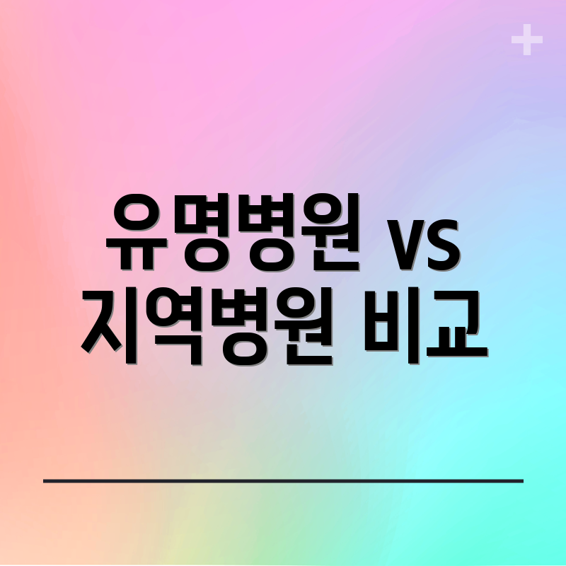 유명병원 vs 지역병원 비교
