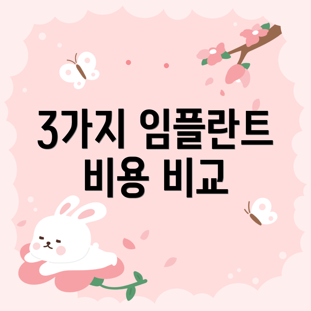 3가지 임플란트 비용 비교