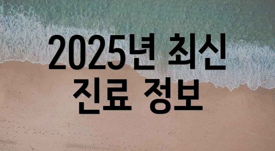 2025년 최신 진료 정보