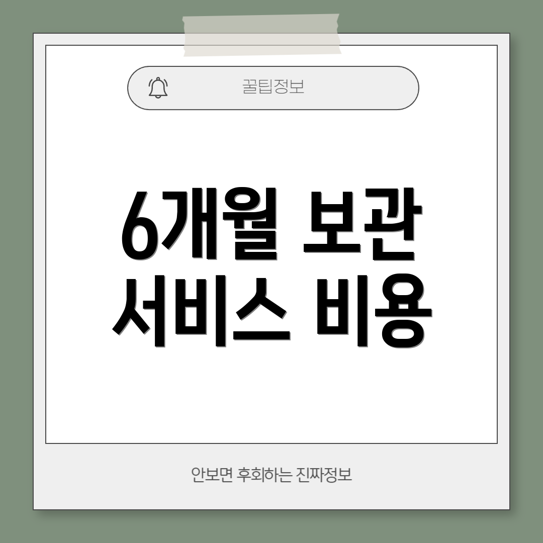 6개월 보관 서비스 비용