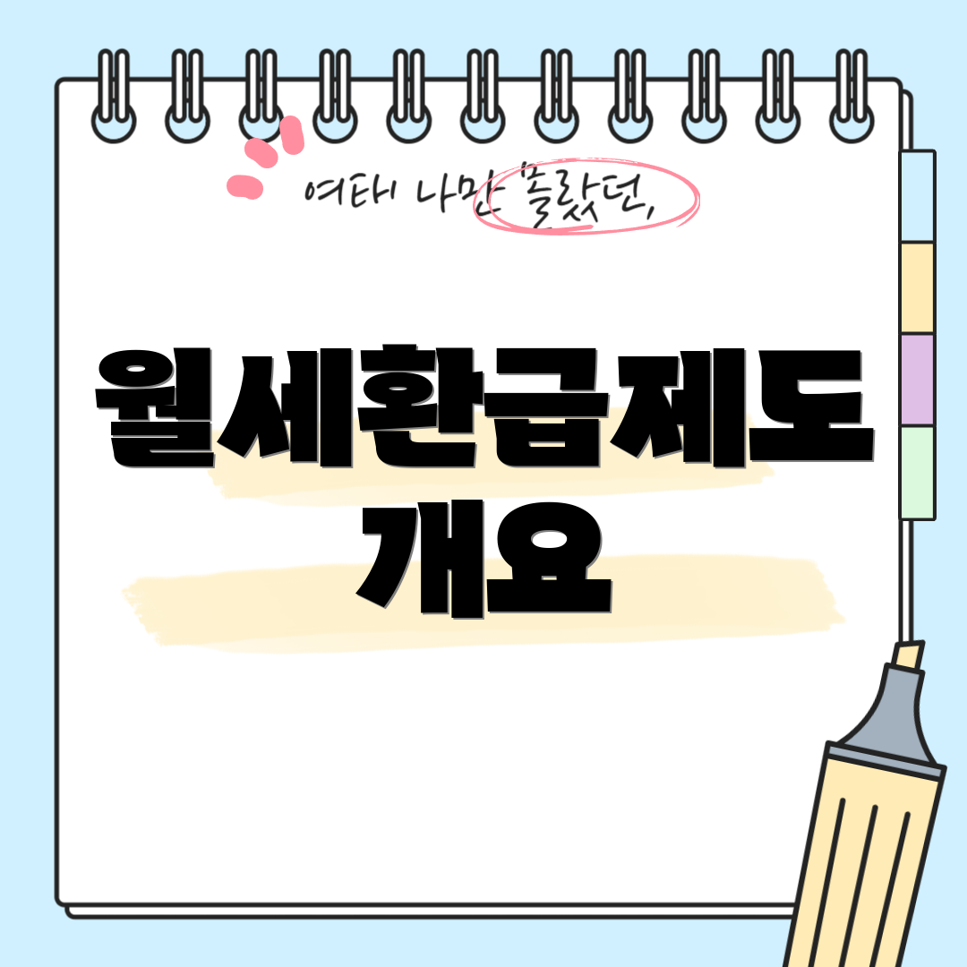 월세환급제도 개요