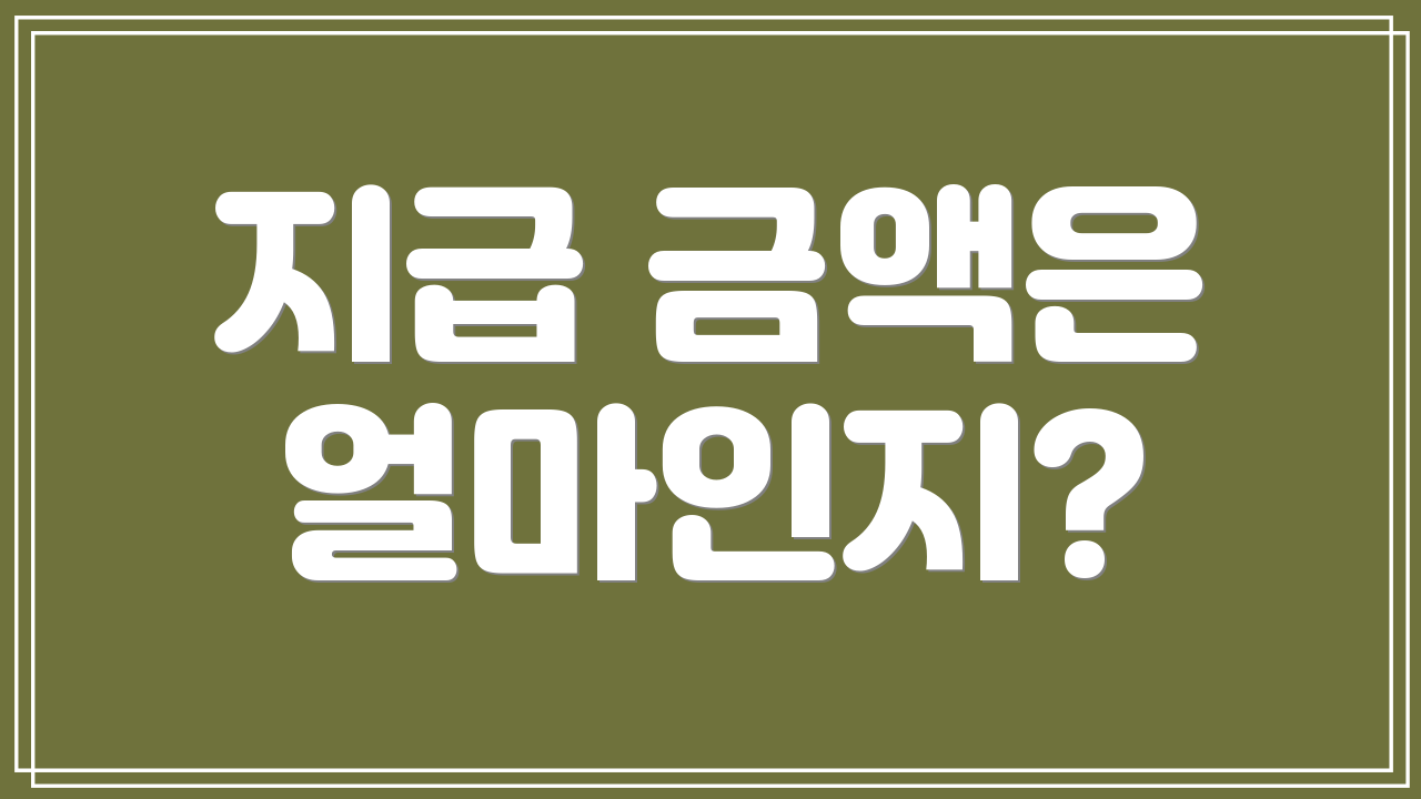 지급 금액은 얼마인지?