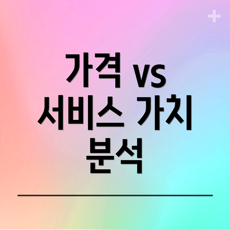 가격 vs 서비스 가치 분석
