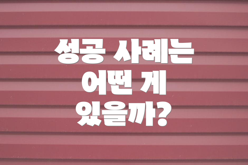 성공 사례는 어떤 게 있을까?