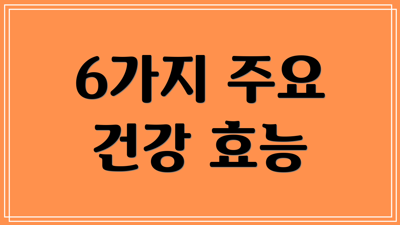 6가지 주요 건강 효능