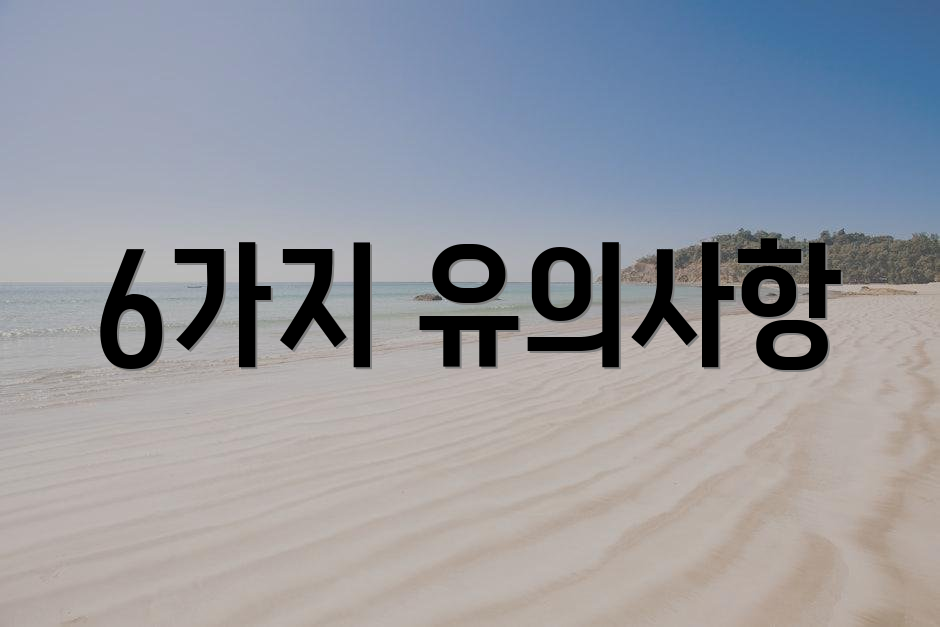 6가지 유의사항