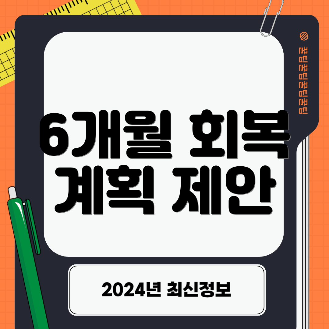 6개월 회복 계획 제안