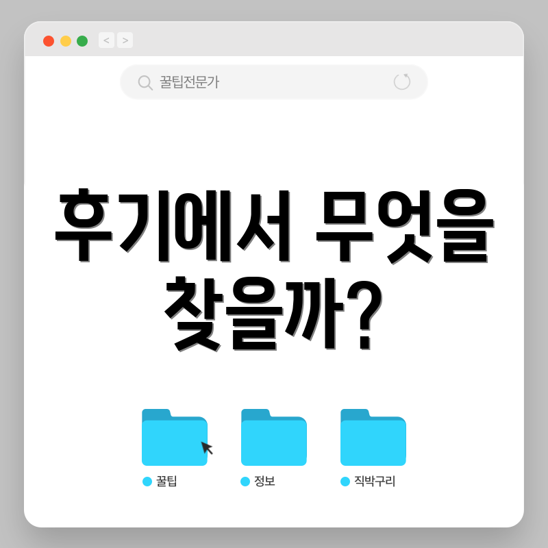 후기에서 무엇을 찾을까?