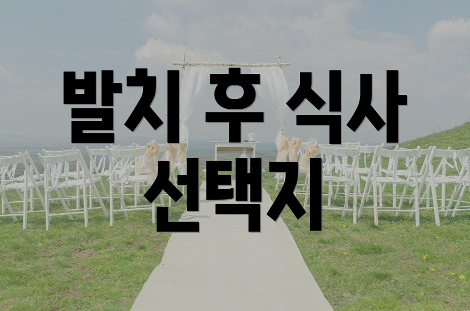 발치 후 식사 선택지