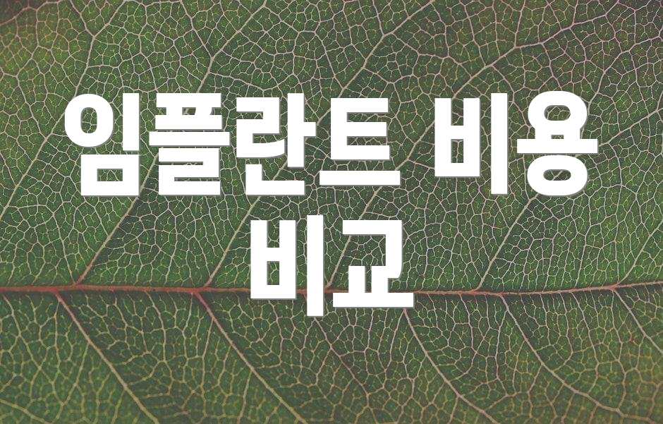 임플란트 비용 비교