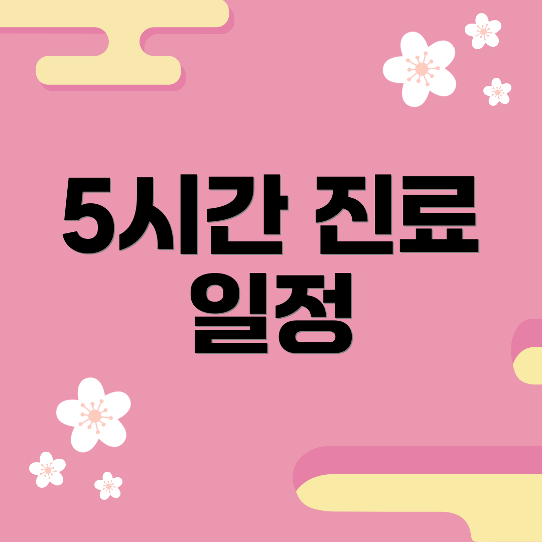 5시간 진료 일정