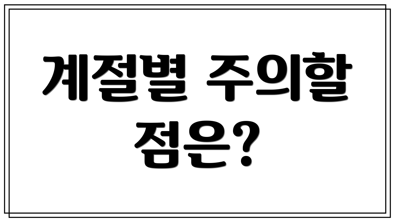 계절별 주의할 점은?