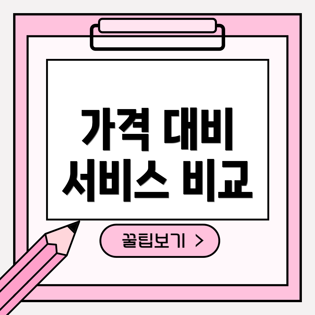 가격 대비 서비스 비교