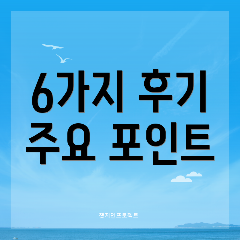 6가지 후기 주요 포인트