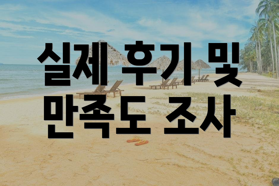 실제 후기 및 만족도 조사