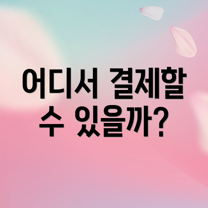 어디서 결제할 수 있을까?