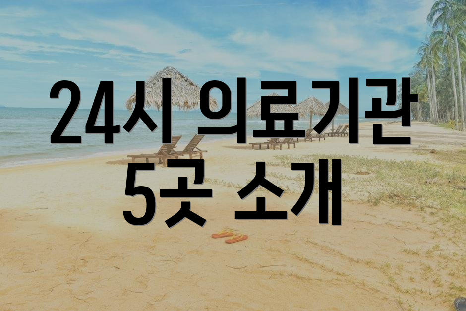 24시 의료기관 5곳 소개