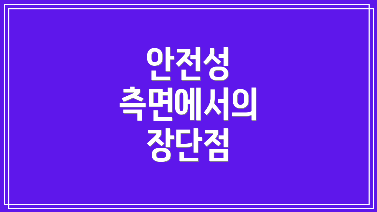 안전성 측면에서의 장단점
