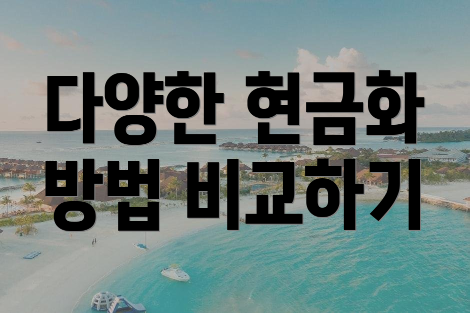 다양한 현금화 방법 비교하기