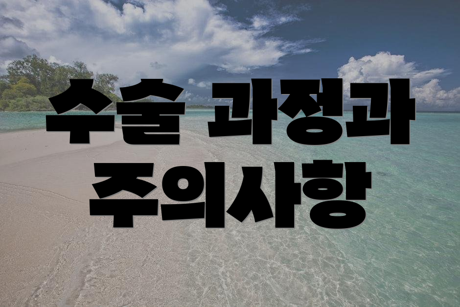 수술 과정과 주의사항