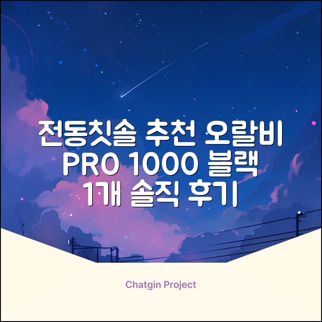오랄비 전동칫솔, PRO 1000, 블랙, 1개 추천 리뷰
