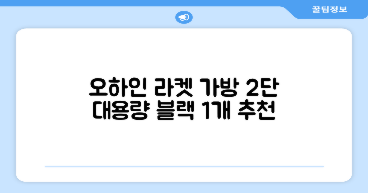 오하인 배드민턴 테니스 스쿼시 2단 대용량 라켓 가방, 블랙, 1개 추천 리뷰