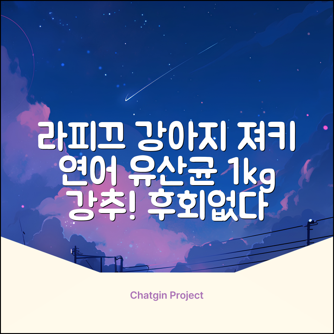 라피끄 강아지 유산균 품은 져키, 연어, 1kg, 1개 추천 리뷰