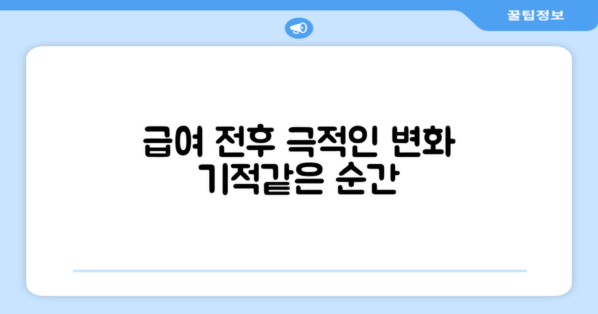 급여 전후, 놀라운 변화 경험