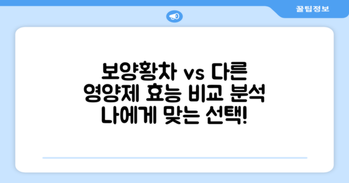 보양황차, 다른 영양제와 비교