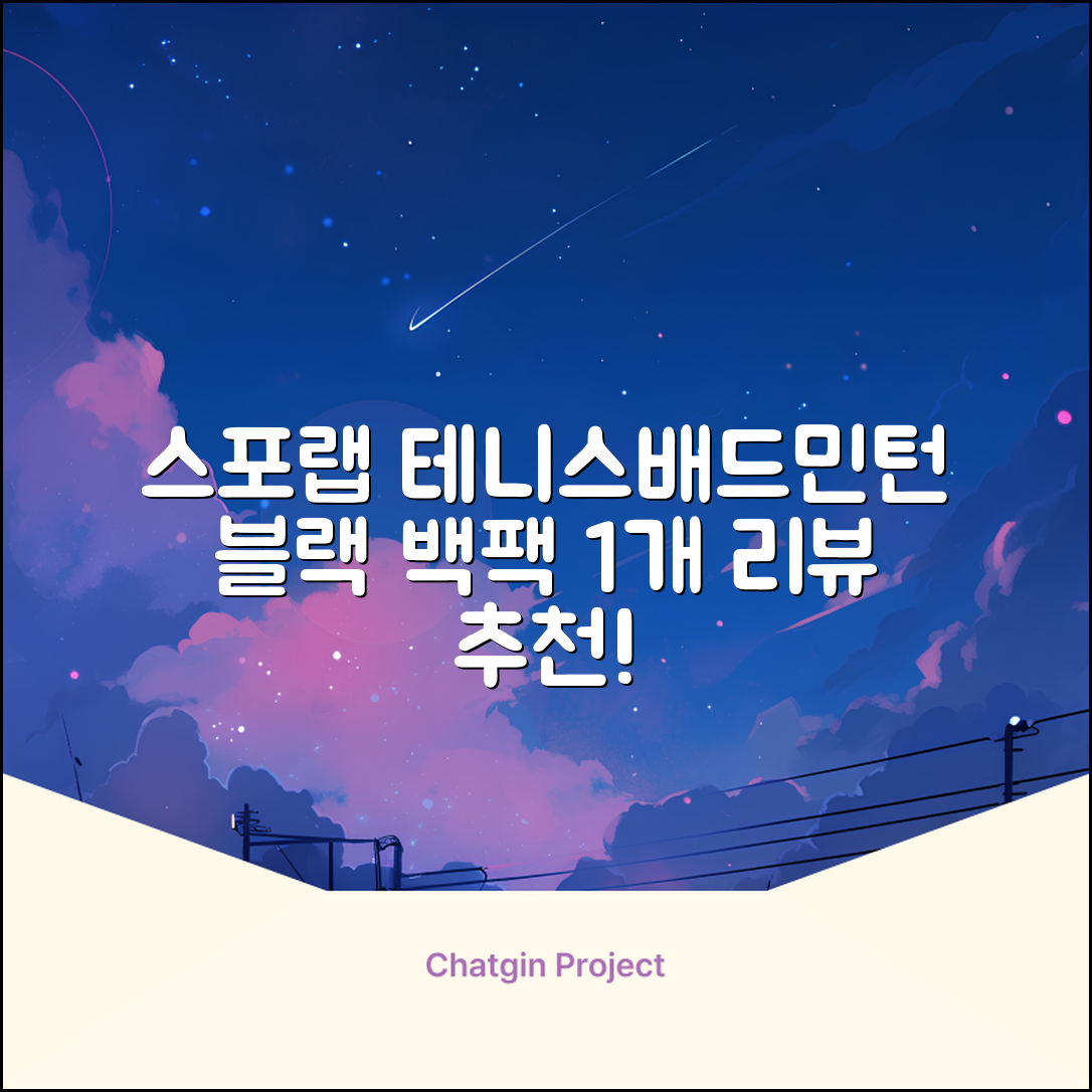 스포랩 테니스 가방 배드민턴 백팩, 블랙, 1개 추천 리뷰