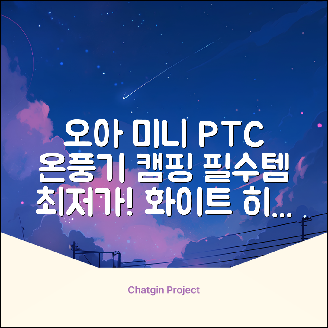 오아 스퀘어 미니 PTC 리모컨 온풍기 캠핑용 이동식 전기 히터 난방기, OHT-017WH, 화이트 추천 리뷰