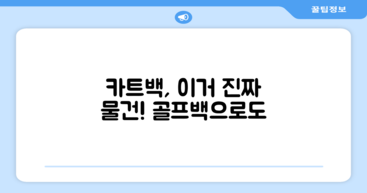 카트백으로도 좋다고?