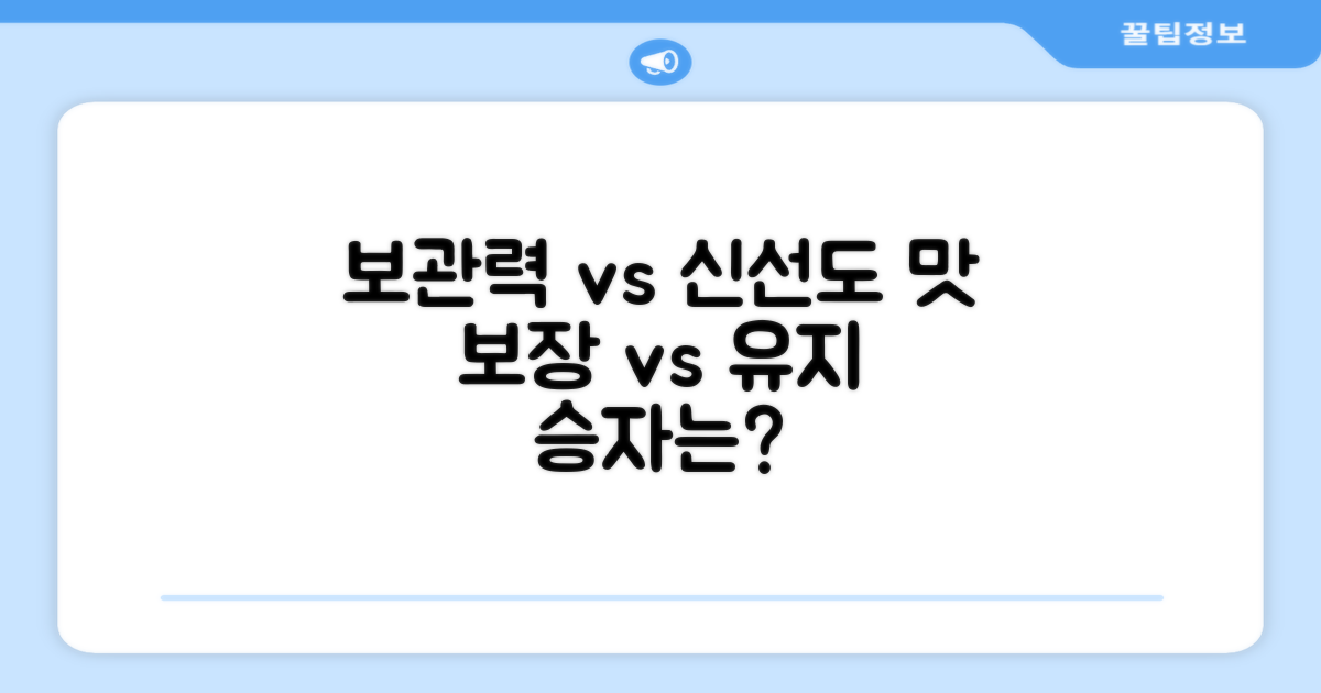 보관력, 맛 보장 vs 신선도 유지