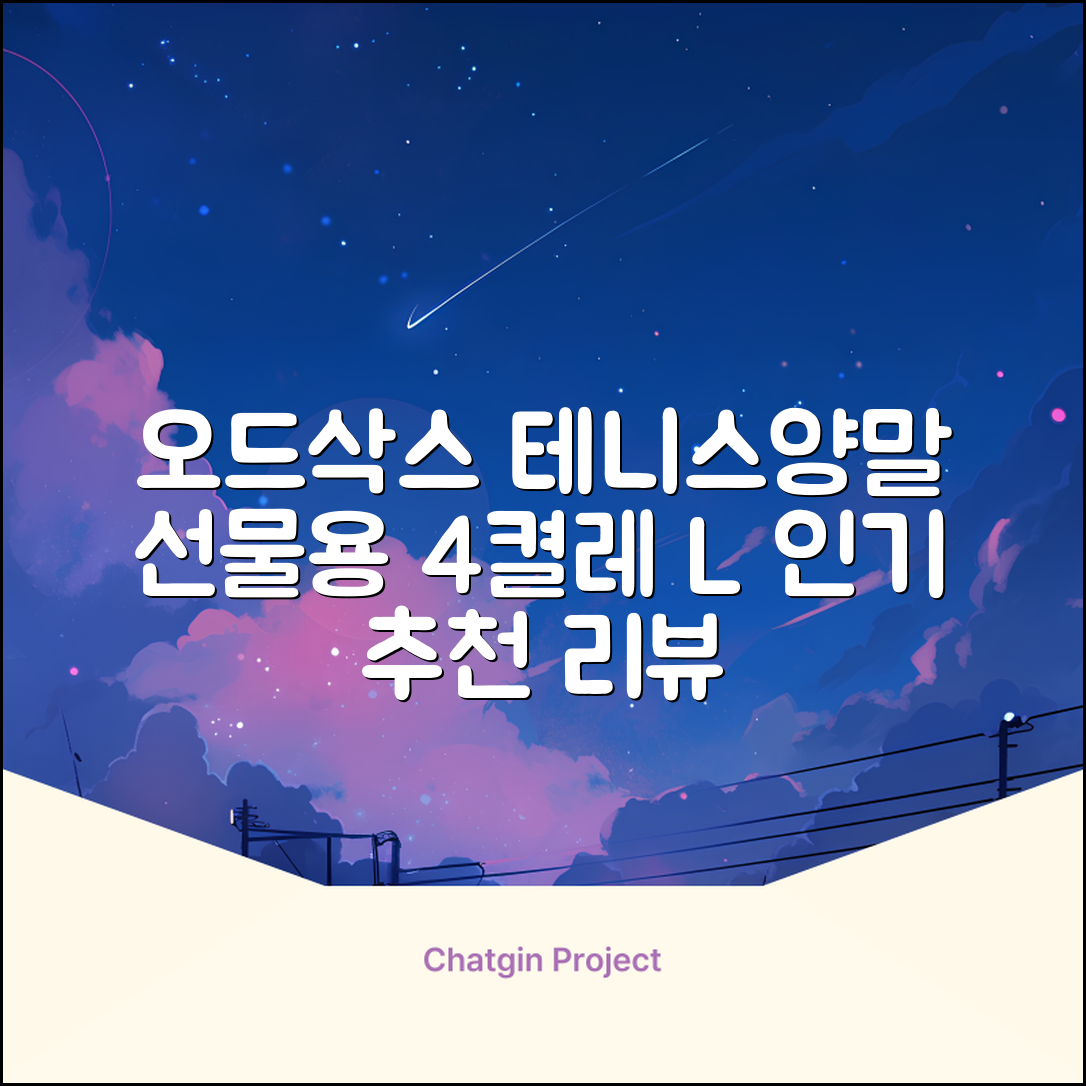 [오드삭스] 테니스 양말 세트B 4켤레 선물용, L(255mm-275mm), 1개 추천 리뷰