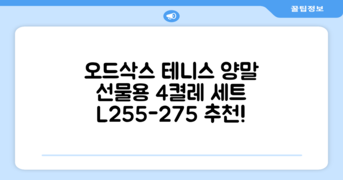 [오드삭스] 테니스 양말 세트B 4켤레 선물용, L(255mm-275mm), 1개 추천 리뷰