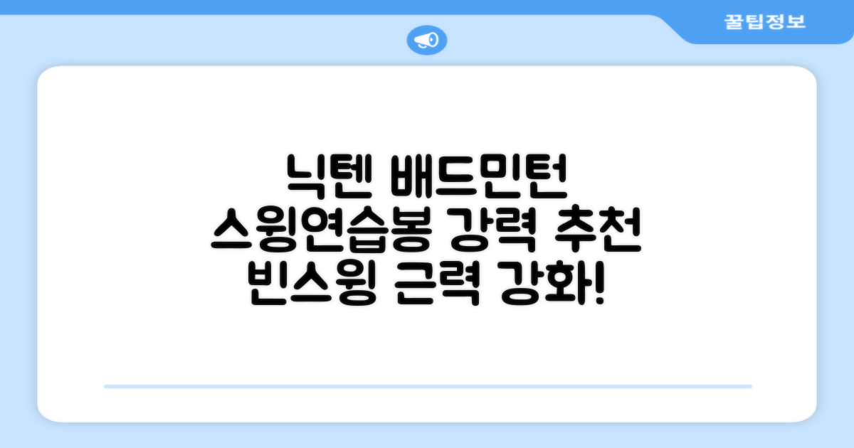 닉텐 배드민턴 스윙연습봉 - 근력강화 및 빈스윙연습, 1개, 스윙연습기 추천 리뷰